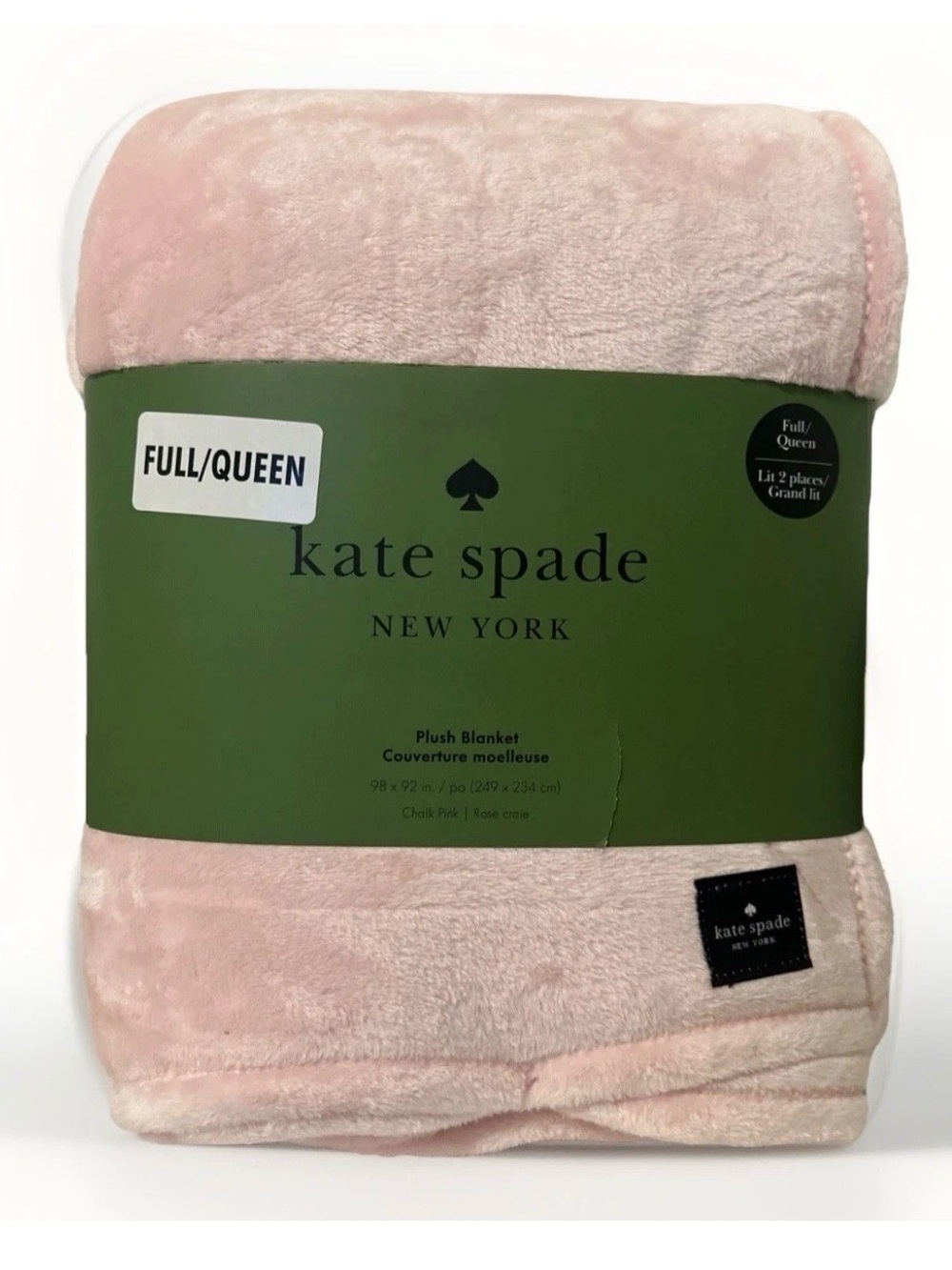 kate spade Plush Throw Blanket in Light Pink